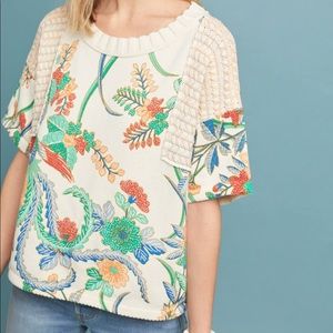 Anthropologie Fabiola Floral Pullover Medium